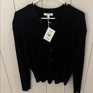 Splendid Ebony Button-Up Cardigan